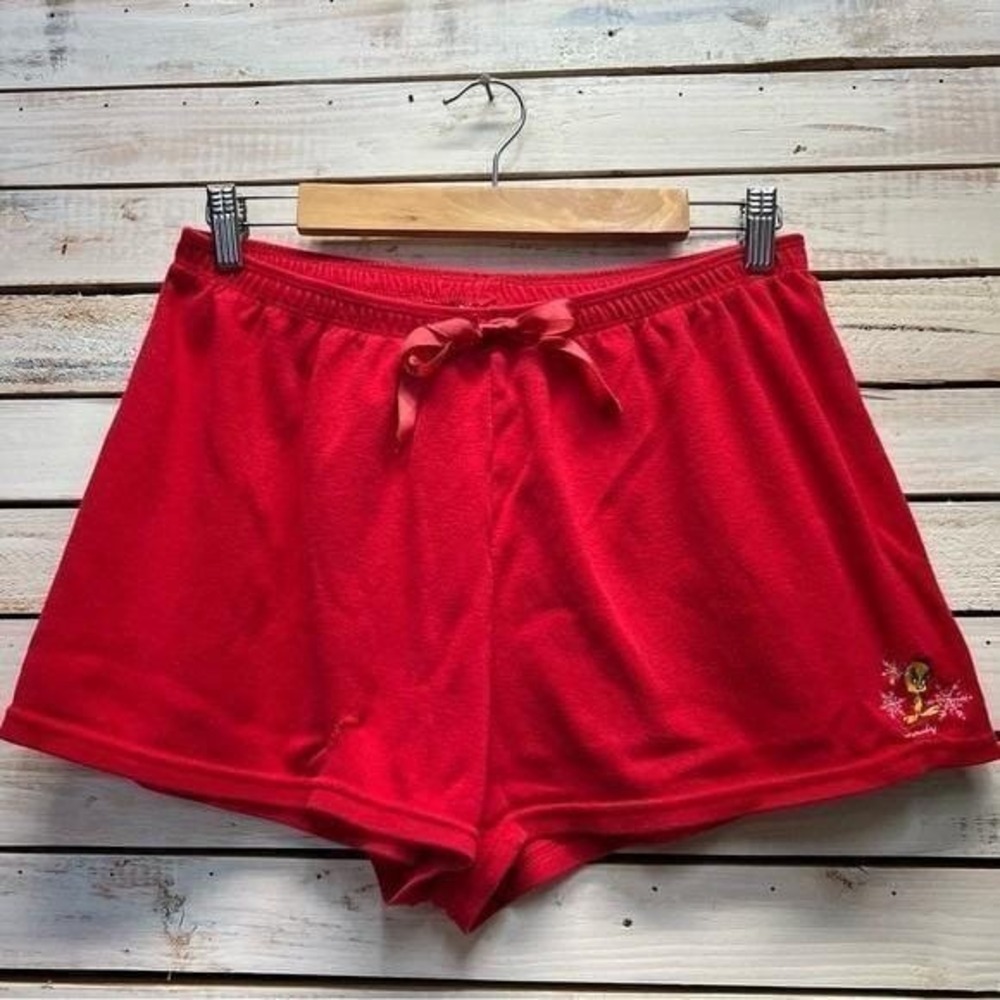 Vintage Tweety Bird Looney Tunes Red Lounge Shorts Graphic Y2K Size S